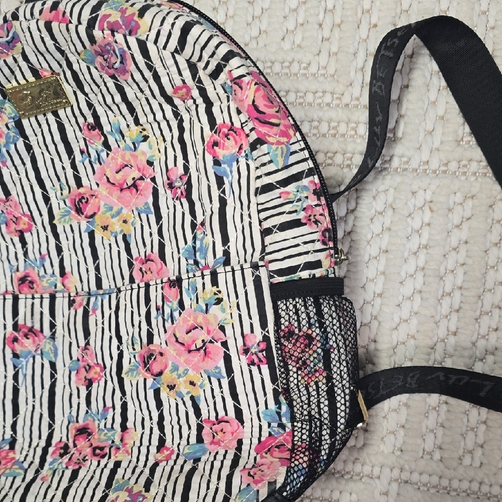 Betsey Johnson Floral Backpack with Black Stripes - Picture 5 of 13